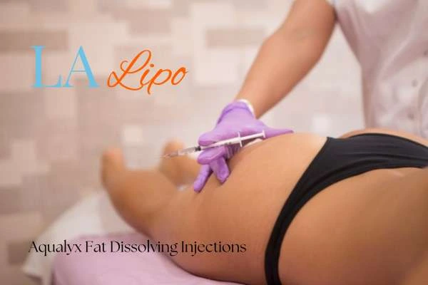 Woman having fat dissolving injections Henley-In-Arden on thighs
