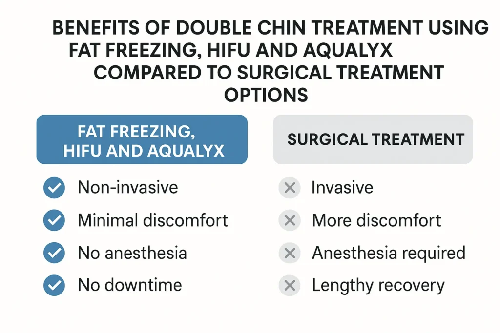 Graphic about the benefits of double chin treatment Henley-In-Arden - from LA LIPO