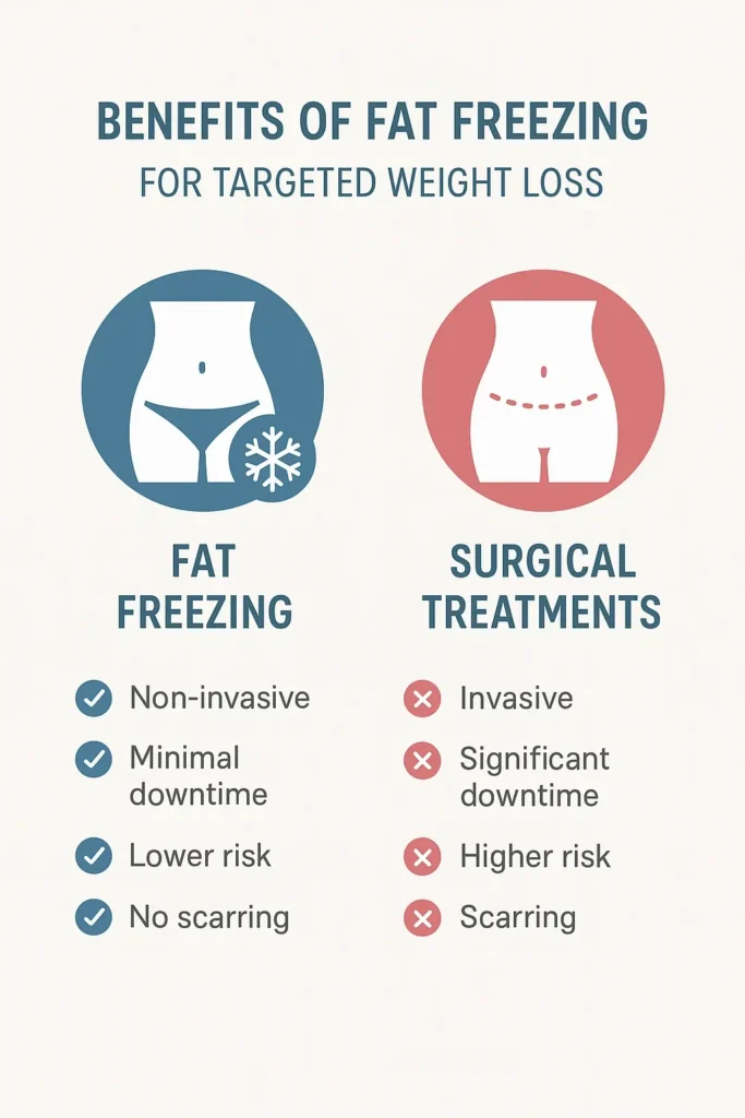 graphic showing the benefits of fat freezing Henley-In-Arden