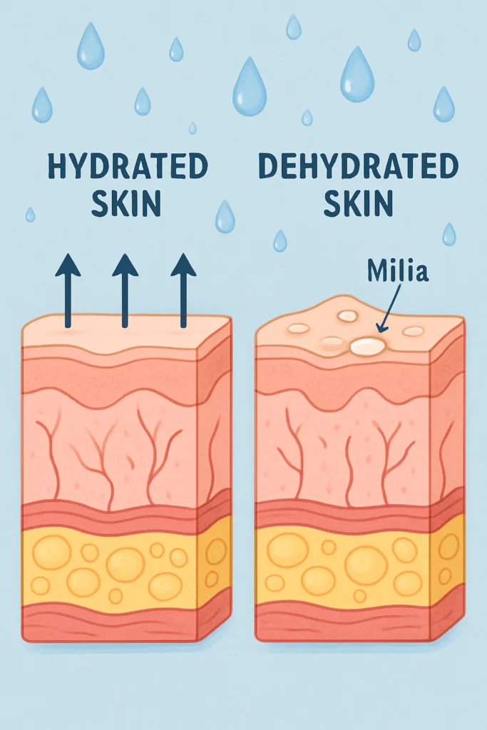 The importance of hydration and milia production Henley-In-Arden